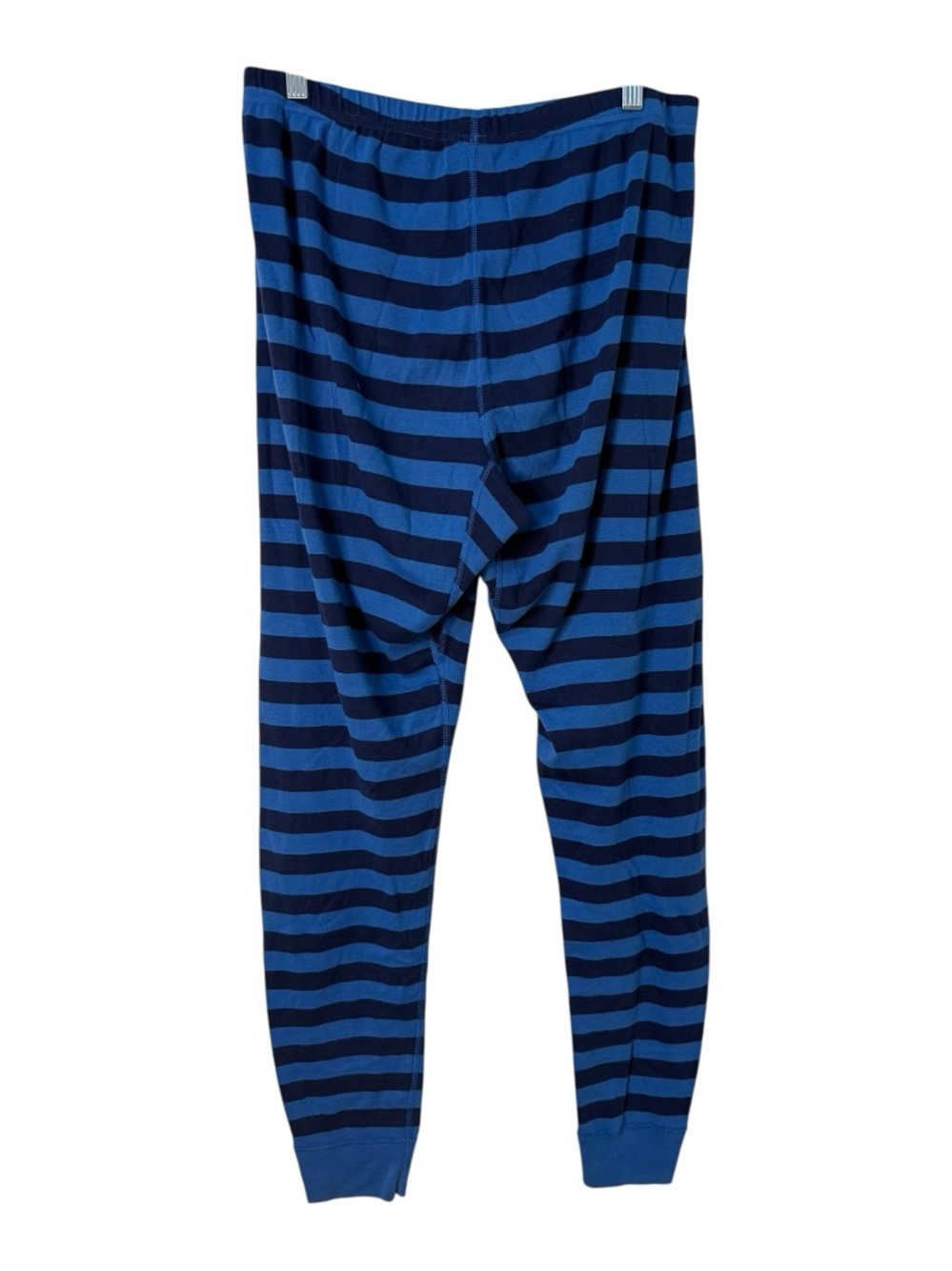 Hanna Andersson Adult Unisex Long John Pajama Pant L Blue Striped Organic Cotton - Picture 3 of 5